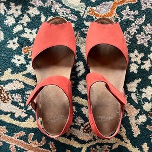 Dansko Red Wedge Sandals 39